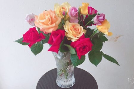 お客様から素敵なバラ🌹の花束を頂きました！